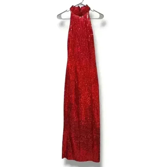 Vintage Roberta Fully Sequined Gown-Cherry Red size 6 #196